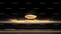 Floating Rock with Dramatic Dust Explosion