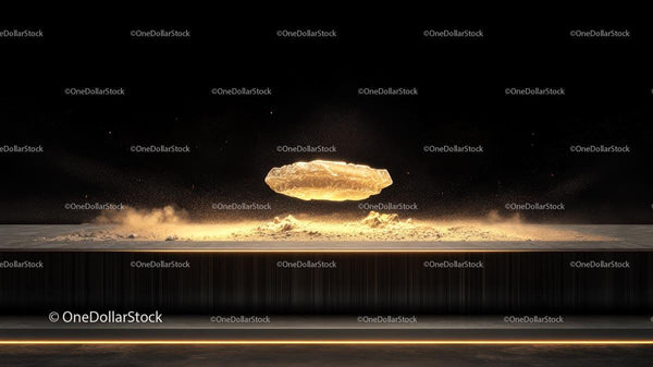 Floating Rock with Dramatic Dust Explosion
