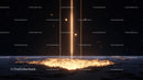 Glowing Energy Beam Against Starry Night Sky