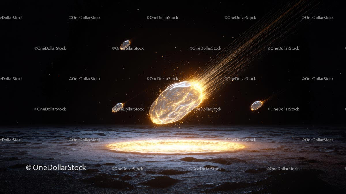Ognisty deszcz meteorów na rozgwieżdżonym niebie