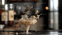 Dramatic Liquid Splash in a Kitchen Setting