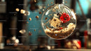 Macro Shot of Floating Particles in Glass Bulb