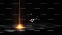 Abstract Gemstone with Illuminating Light Beam