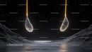 Futuristic Starry Night with Glowing Forms