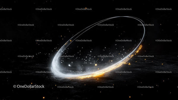 Futuristic Glowing Ring in a Cosmic Space Scene