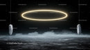 Ethereal Futuristic Landscape with Glowing Halo