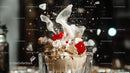 Explosive Dessert with Milk and Sugar Cubes