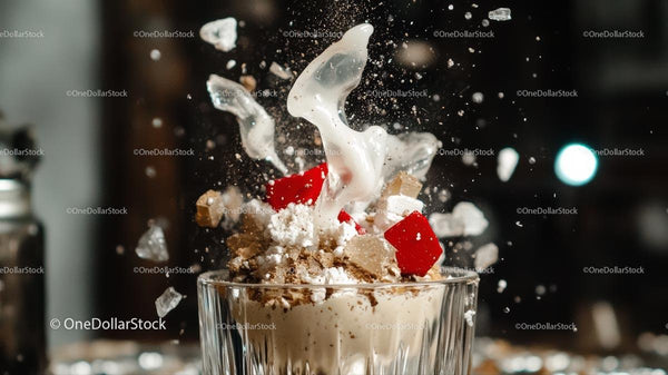 Explosive Dessert with Milk and Sugar Cubes