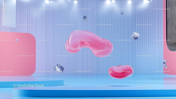 Futuristic Abstract Shapes in Pastel Environment