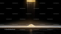 Golden Beam Shining on Futuristic Abstract Surface