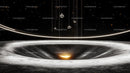 Futuristic Cosmic Abstract with Black Hole and Stars
