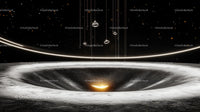 Futuristic Cosmic Abstract with Black Hole and Stars