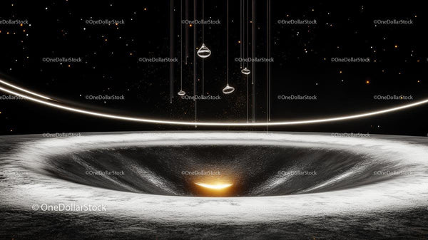 Futuristic Cosmic Abstract with Black Hole and Stars