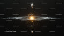 Golden Droplet Creating Mesmerizing Water Ripples