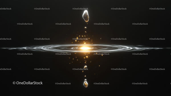 Golden Droplet Creating Mesmerizing Water Ripples