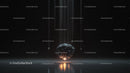Futuristic Meteor Hanging in Dark Minimalist Space