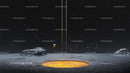 Mysterious Cosmic Landscape with Glowing Crater