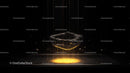 Levitating Gold Object with Glowing Energy