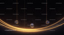 Futuristic Cosmic Scene with Glowing Orbs and Light Trails