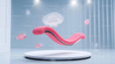 Futuristic Abstract Scene with Floating Pink Shapes