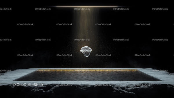 Glowing Crystal Object in Dark Futuristic Setting