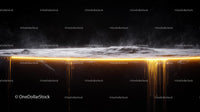 Surreal Golden Horizon in Dark Landscape