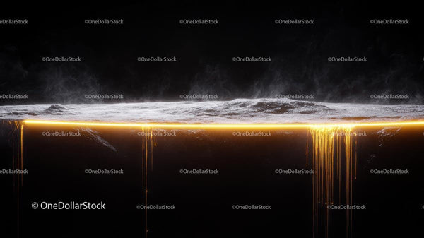 Surreal Golden Horizon in Dark Landscape