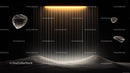 Futuristic Abstract Scene with Glowing Lines and Floating Shapes