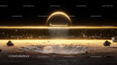 Futuristic Celestial Landscape with Glowing Orb