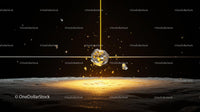 Abstract Gold Nugget in Dark Illuminated by Light