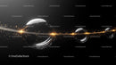 Abstract Bubbles and Golden Energy Line on Dark Background