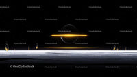 Futuristic Cosmic Landscape with Glowing Sphere
