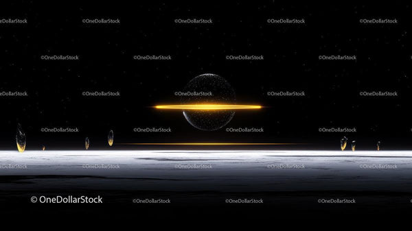 Futuristic Cosmic Landscape with Glowing Sphere