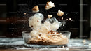 Explosive Baking Scene with Flying Crumbs