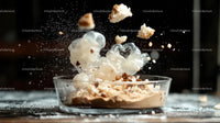 Explosive Baking Scene with Flying Crumbs