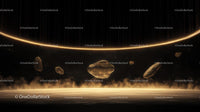 Asteroids in Golden Cosmic Atmosphere
