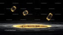 Futuristic Glowing Ring and Floating Elements in Dark Space