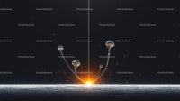 Futuristic Light Beams with Glowing Particles