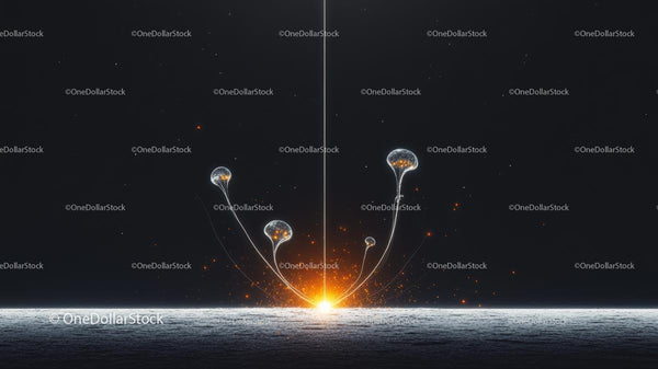 Futuristic Light Beams with Glowing Particles