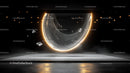 Futuristic Glowing Circle with Floating Diamonds