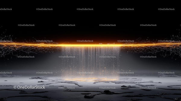 Futuristic Light Beam with Glowing Orange Energy