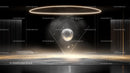 Futuristic Glowing Sphere in Dark Minimalistic Space