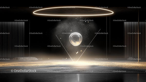 Futuristic Glowing Sphere in Dark Minimalistic Space