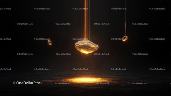 Floating Glowing Stones in Ethereal Light