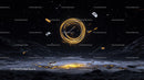 Futuristic Space Scene with Glowing Elements