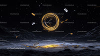 Futuristic Space Scene with Glowing Elements