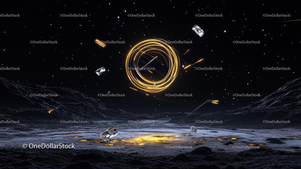 Futuristic Space Scene with Glowing Elements