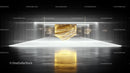 Futuristic Abstract Installation with Golden Glow