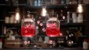 Glowing Jars with Red Liquid Adding Ambient Light