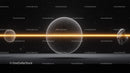 Futuristic Cosmic Spheres with Glowing Golden Line